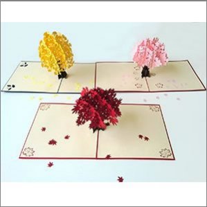 ＷＡＯ！ＰＯＰ 　ひとひらシリーズ　３Ｄカード　もみじ・さくら・いちょう