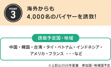 海外からも2000名のバイヤーを誘致！