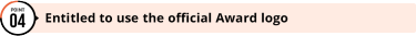Entitled to use the official Award logo