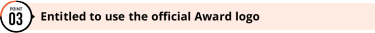 Entitled to use the official Award logo