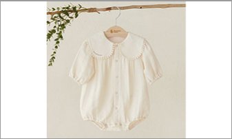 バンブーガーゼ クリーミー七分袖ロンパース